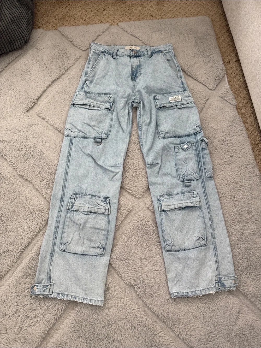 PacSun Dylan Baggy Jeans Cargo Light Indigo